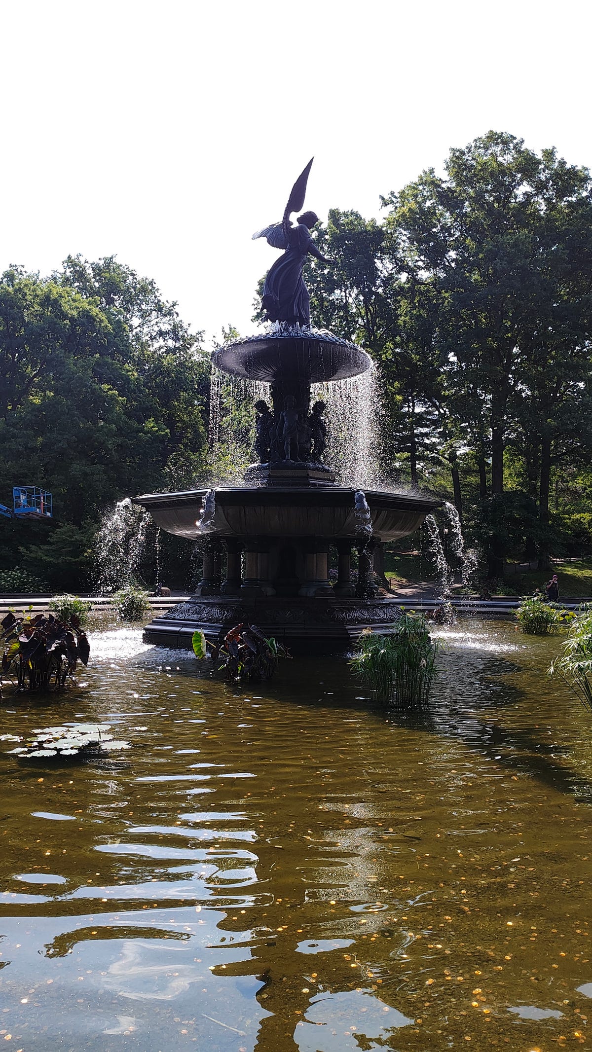 A photo of the fountain at Central Park taken on the Razr Plus.