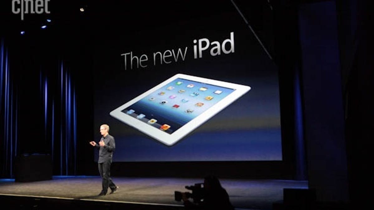 Apple CEO Tim Cook introduces the third-generation iPad.
