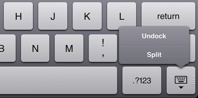 iPad split-keyboard option