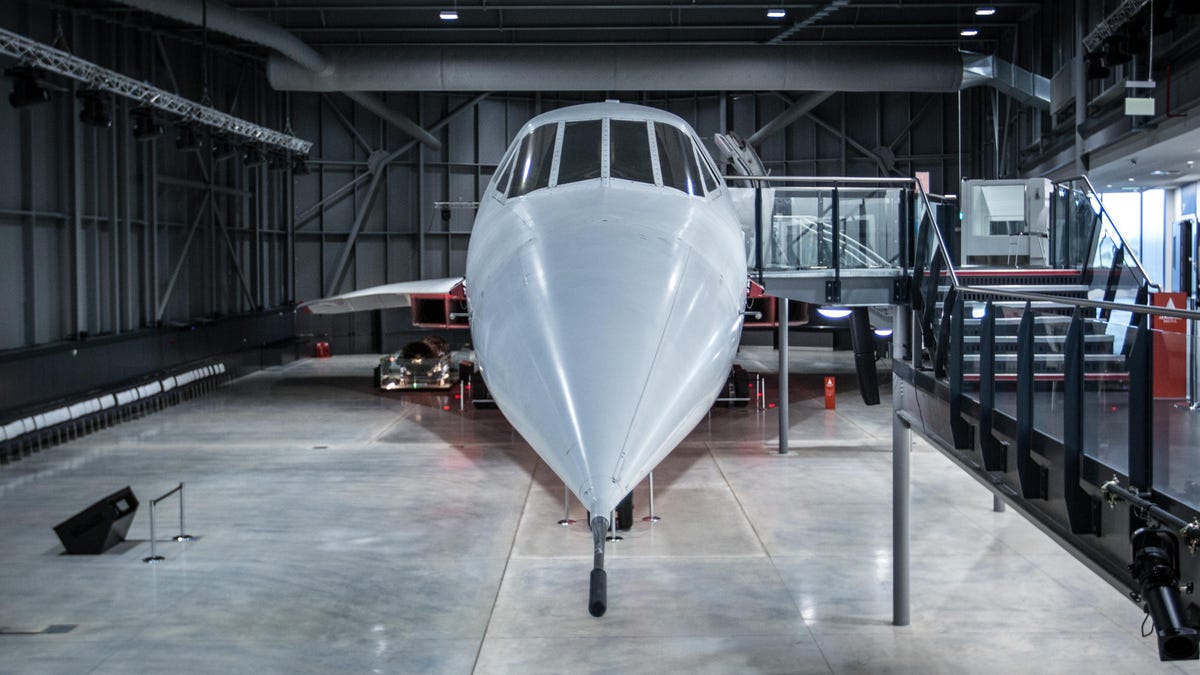 A Concorde aircraft in a museum in Bristol, England
