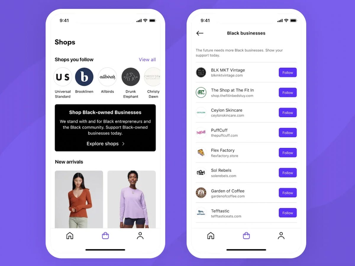 Shopify app on smartphone