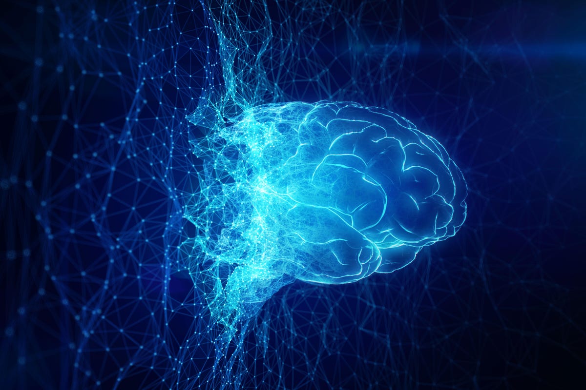 An illustration of a brain splashing against a dark blue background