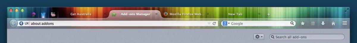 Want a new look? Australis is better for showing off themes, Mozilla believes.