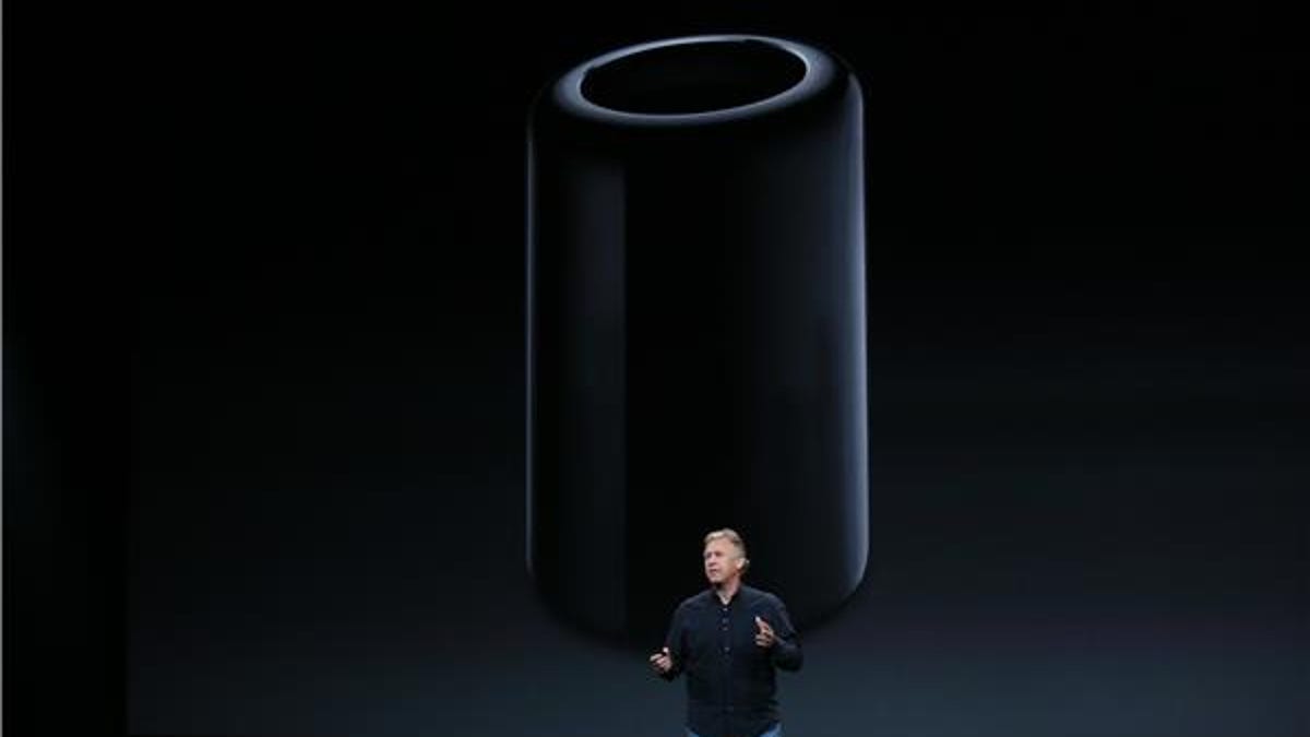 Phil Schiller showing off the Mac Pro.
