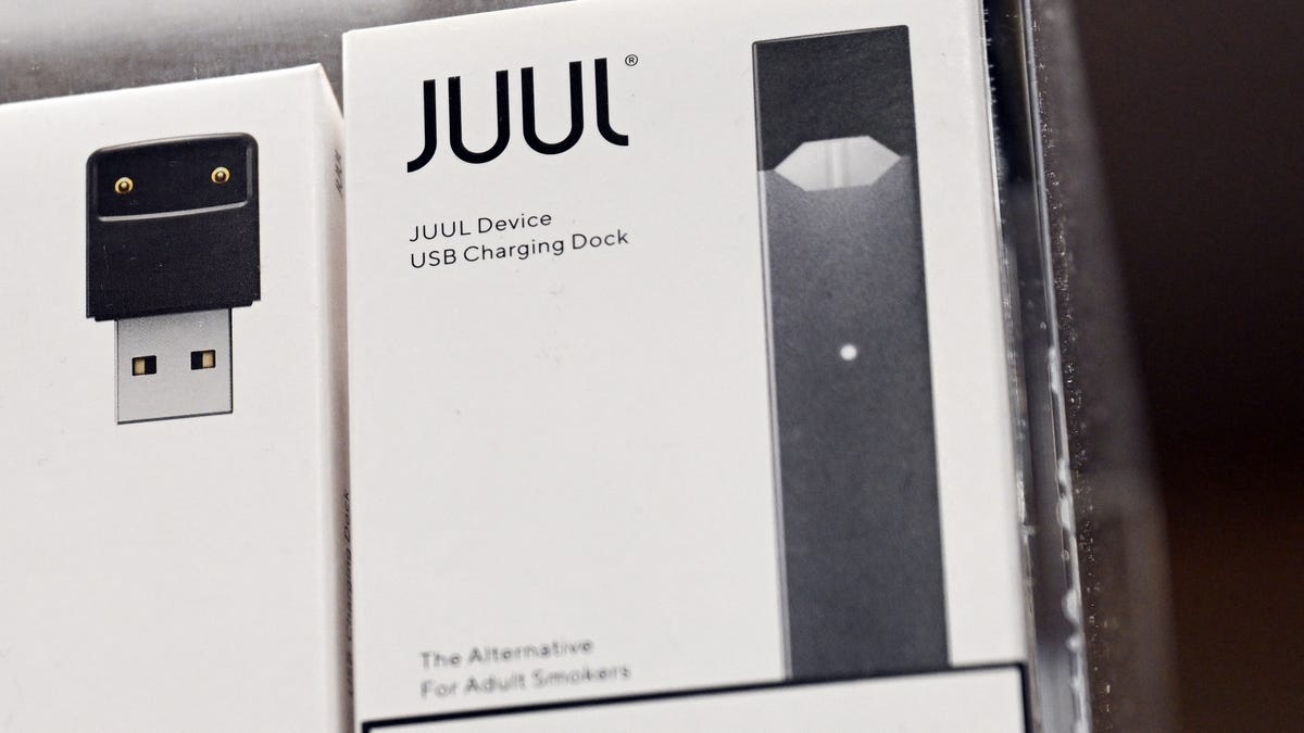 A Juul device in a box