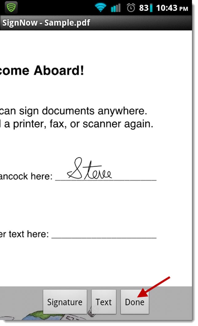 SignNow signature done