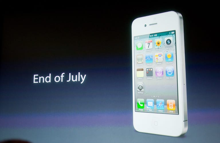 White iPhone to be available in July.