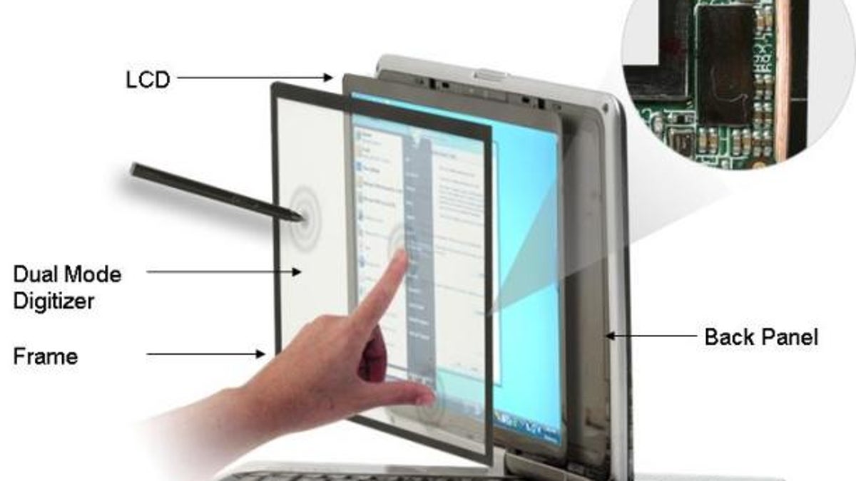A view of how N-trig's laptop-based touch screens work.