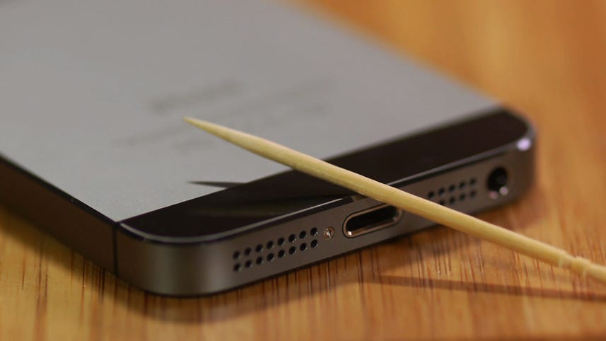 Use a toothpick to clean out your iPhone