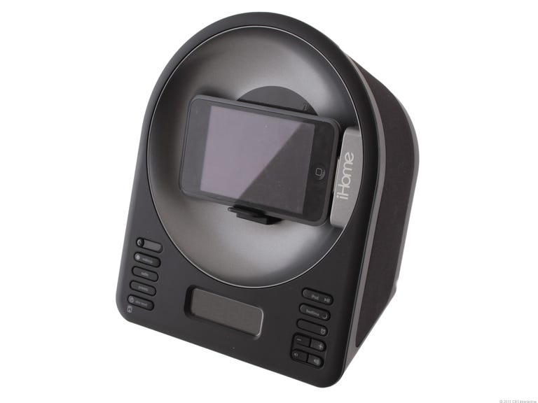iHome iA63 App-Alarm Clock with Motorized Rotating Dock (Black)