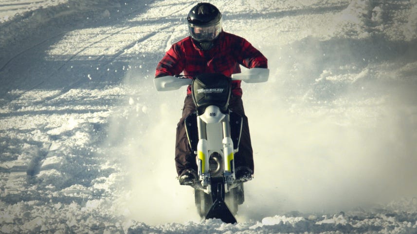 This converted dirt bike is the ultimate winter adventure toy
