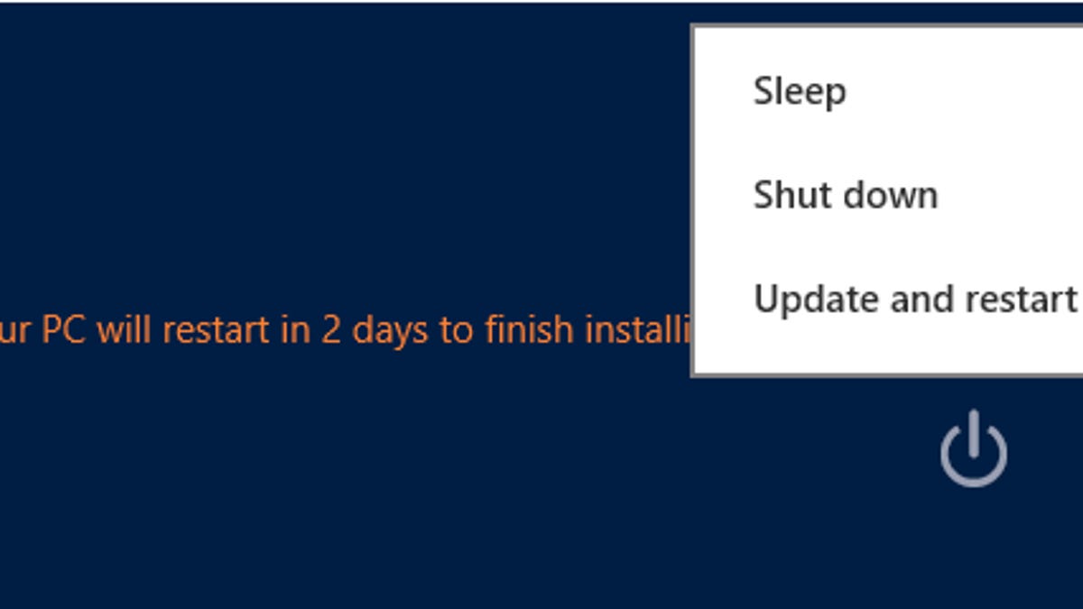 Windows 8 promises less annoying and intrusive restarts after an update.