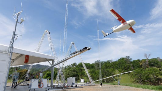 Zipline drone launch
