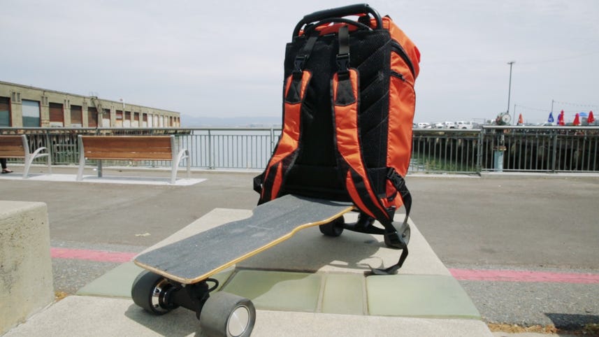 This backpack turns into an electric skateboard (video)