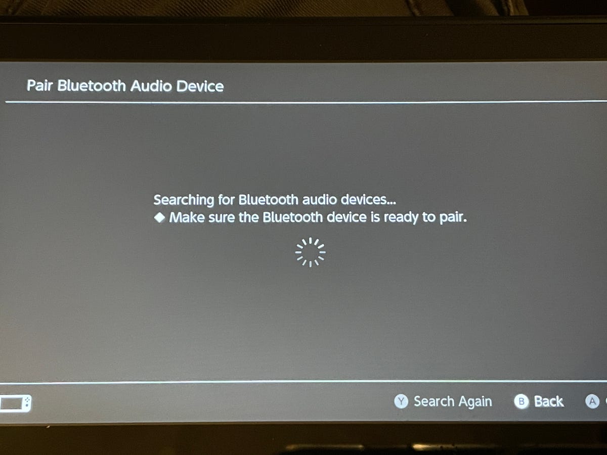 Nintendo switch searches for bluetooth headphones