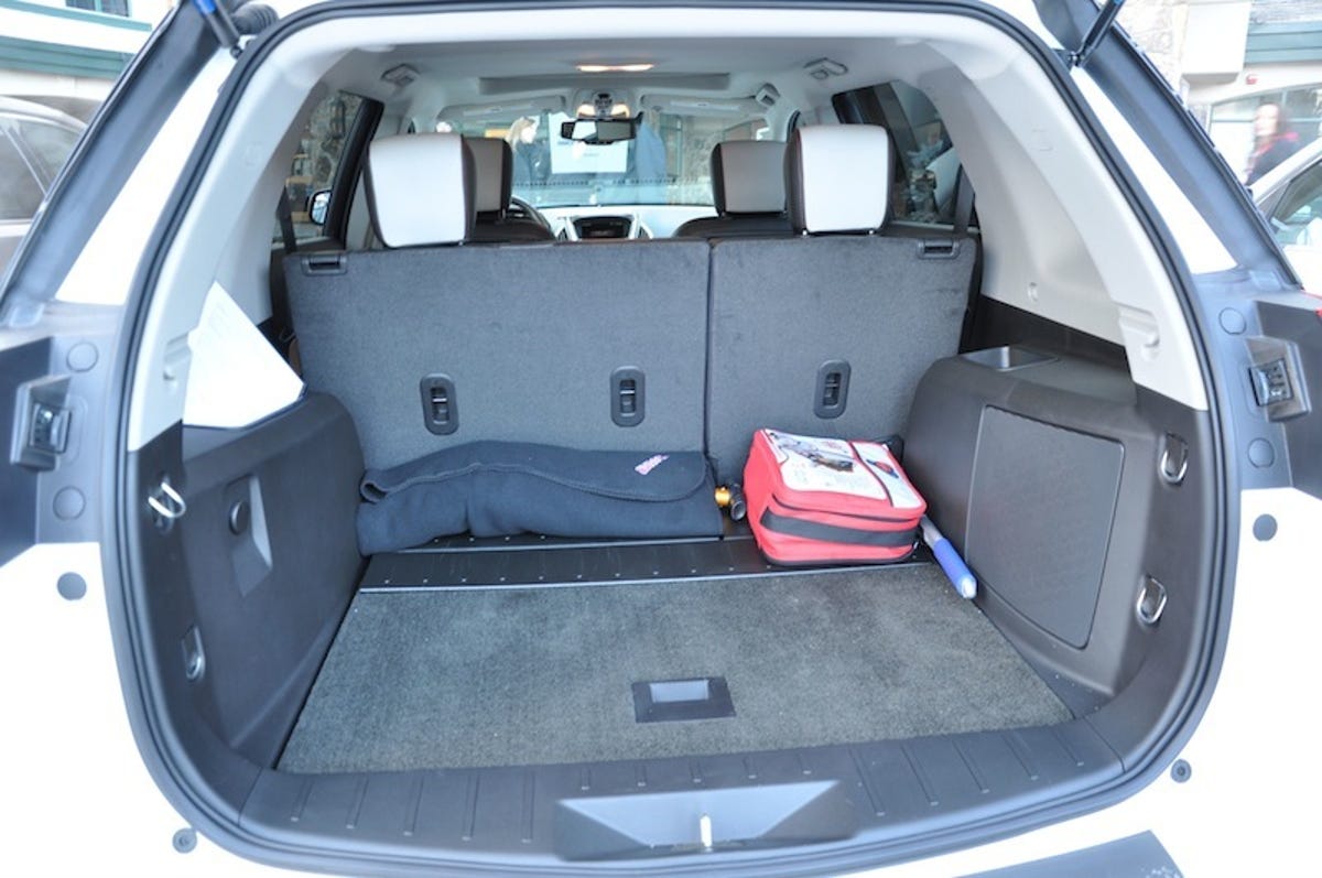 The GMC Terrain offers 31.6 cubic feet of storage in the cargo area.