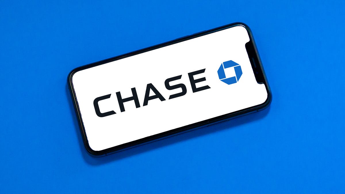 Chase bank logo on smartphone