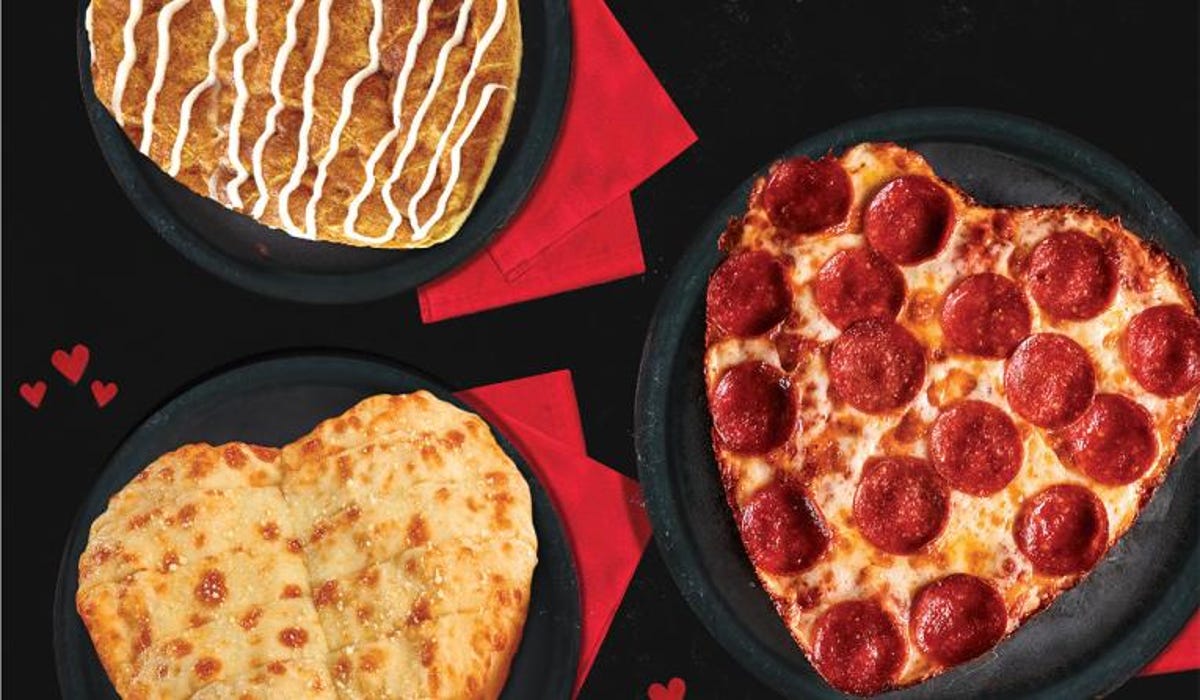 Jet's heart-shaped pizza