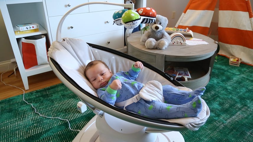 Watch a baby test out this smart infant seat