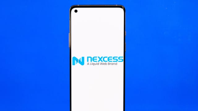 Nexcess logo on a smartphone