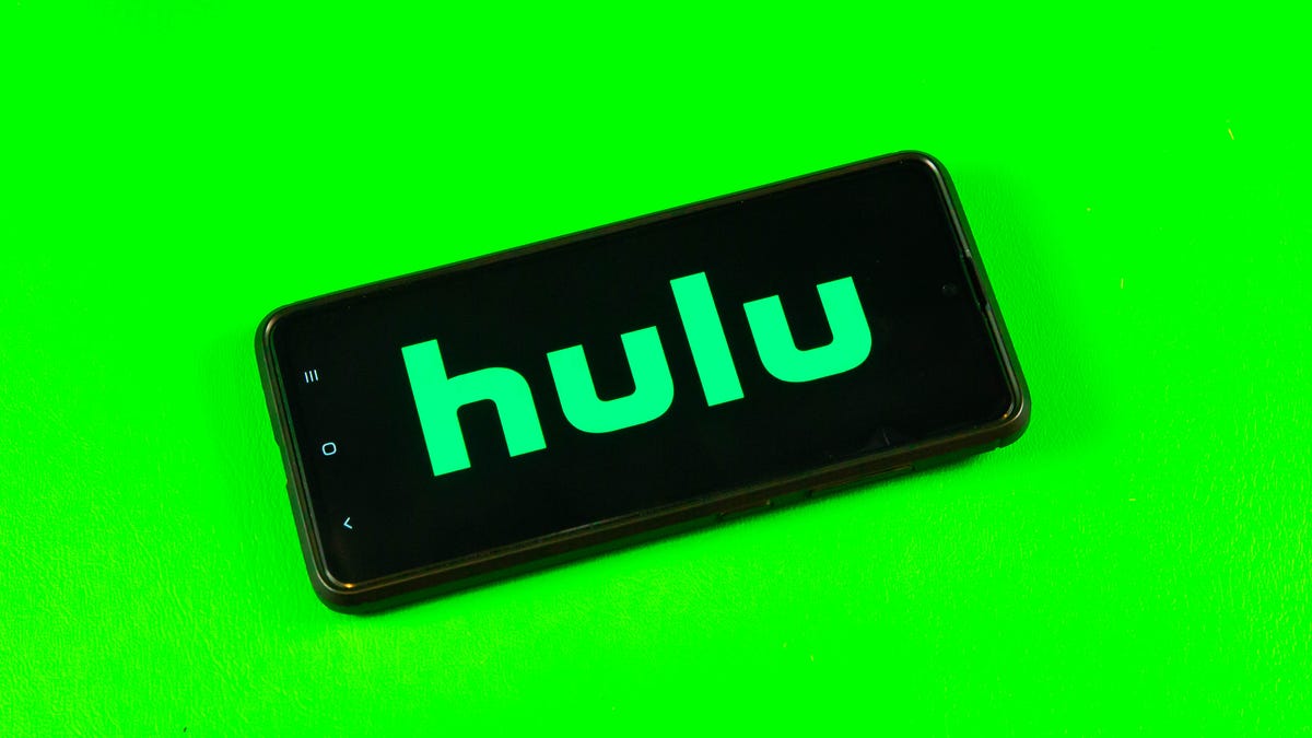 Hulu streaming app on a green background