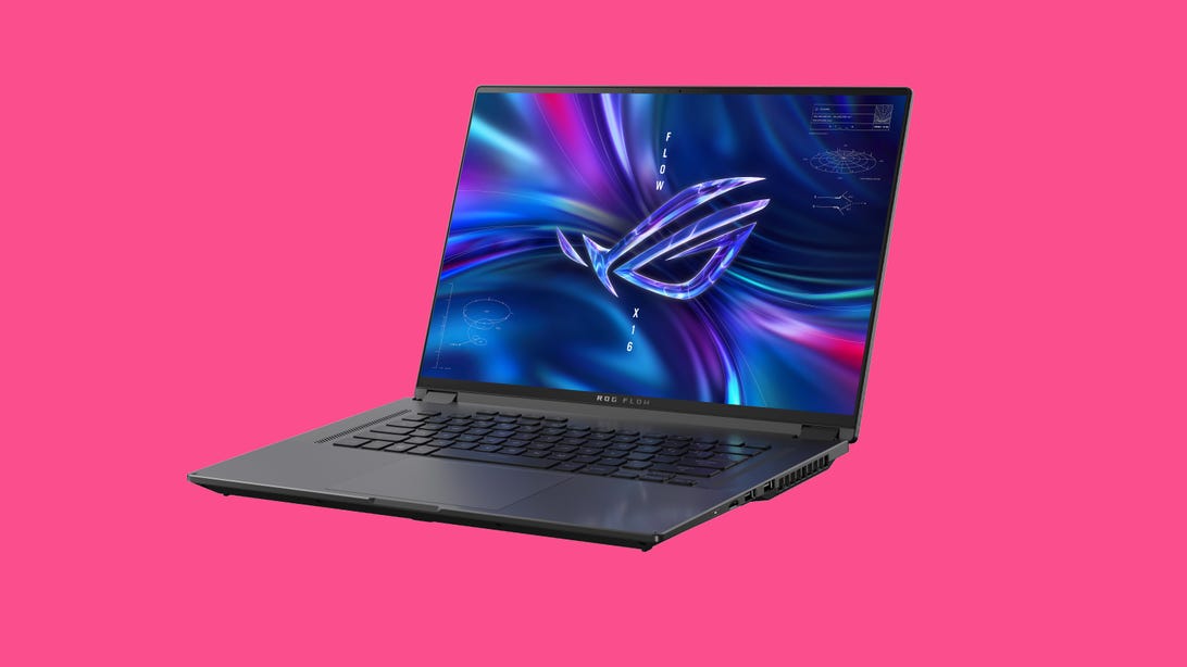 Asus ROG Flex X16 two-in-one laptop open