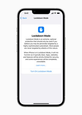 Apple's New Lockdown Mode for iPhone Fights Hacking, Spyware
                        The new feature, which will be made available for free in the fall for iPhones, iPads and Macs, is designed to offer "extreme" protection.