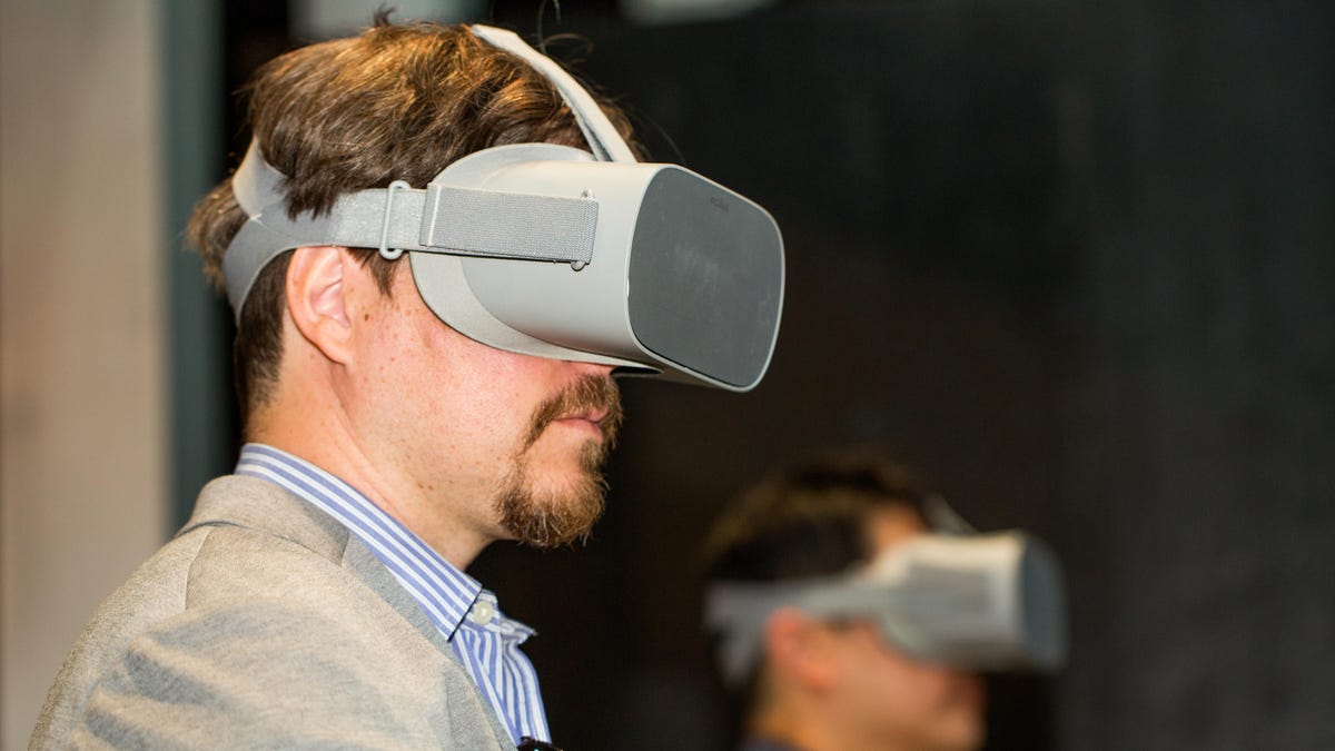 A man wearing an Oculus headset.