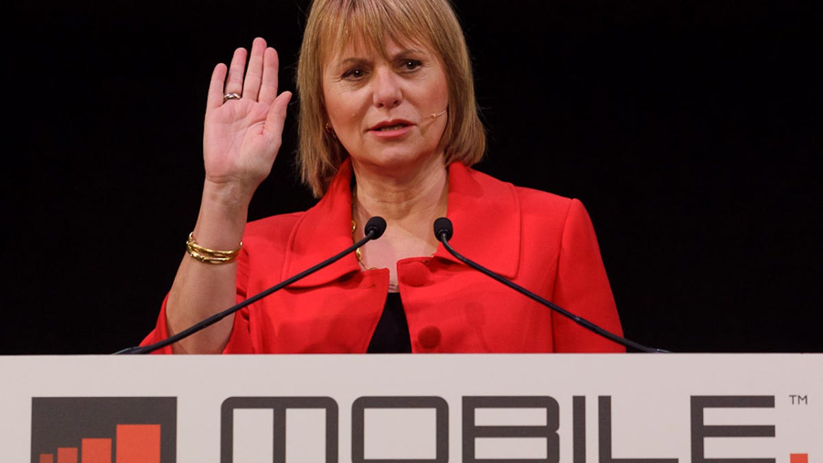 Yahoo CEO Carol Bartz speaks at Mobile World Congress.