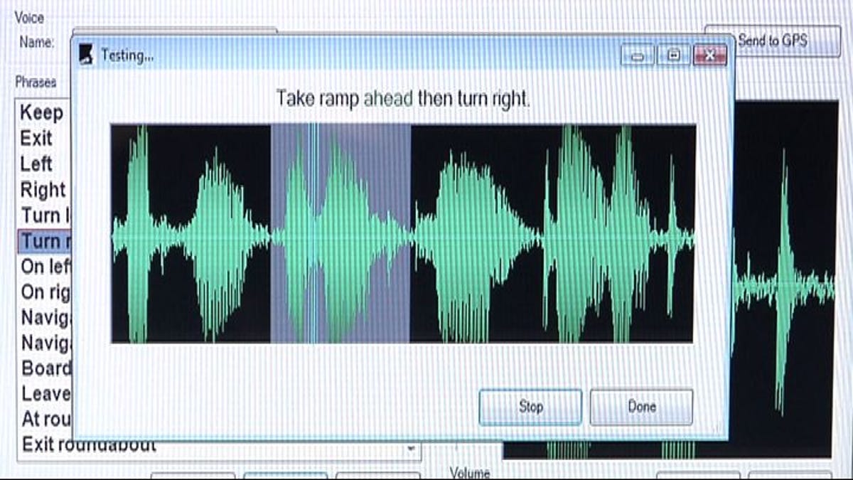 Garmin';s Voice Studio software in action