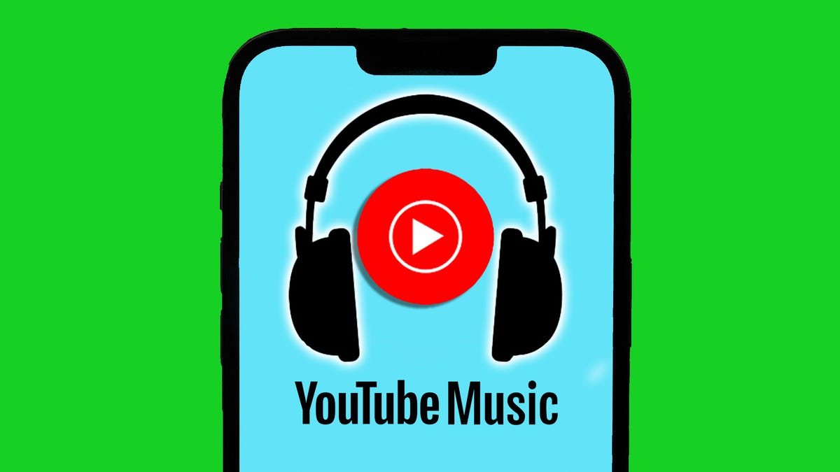 youtube music logo on a phone