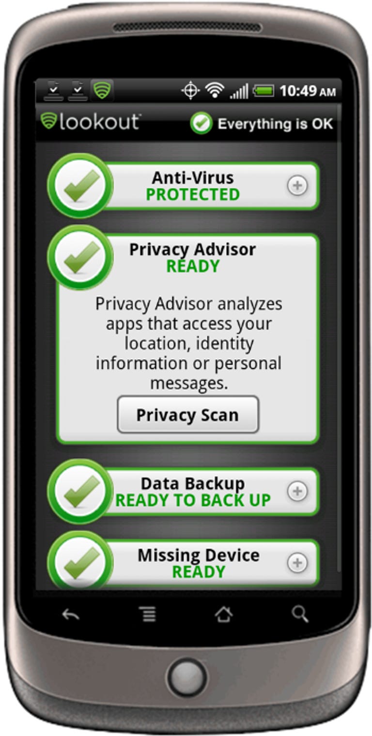 Lookout's new Privacy Advisor feature provides details about every app on the smartphone.