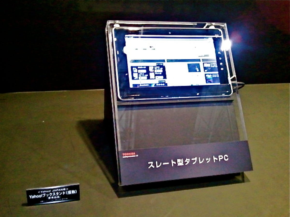 Toshiba's Android tablet is still in the prototype stage. It measure 10.1 inches and has a touchscreen.