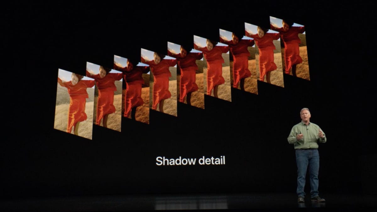 Apple marketing chief Phil Schiller says Smart HDR will improve iPhone XS photos&apos; ability to capture both shadow details and bright highlights.