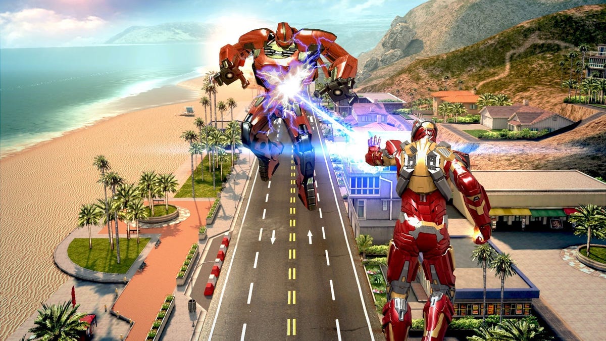 Iron Man 3 looks gorgeous, and the boss-level fights are tons of fun. But the game's freemium-powered timer delays nearly ruin the experience.