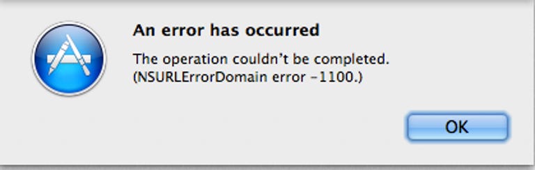 NSURLErrorDomain error in the Mac App Store