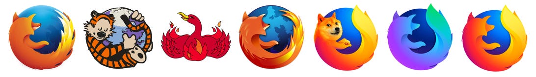 Firefox icons through the ages