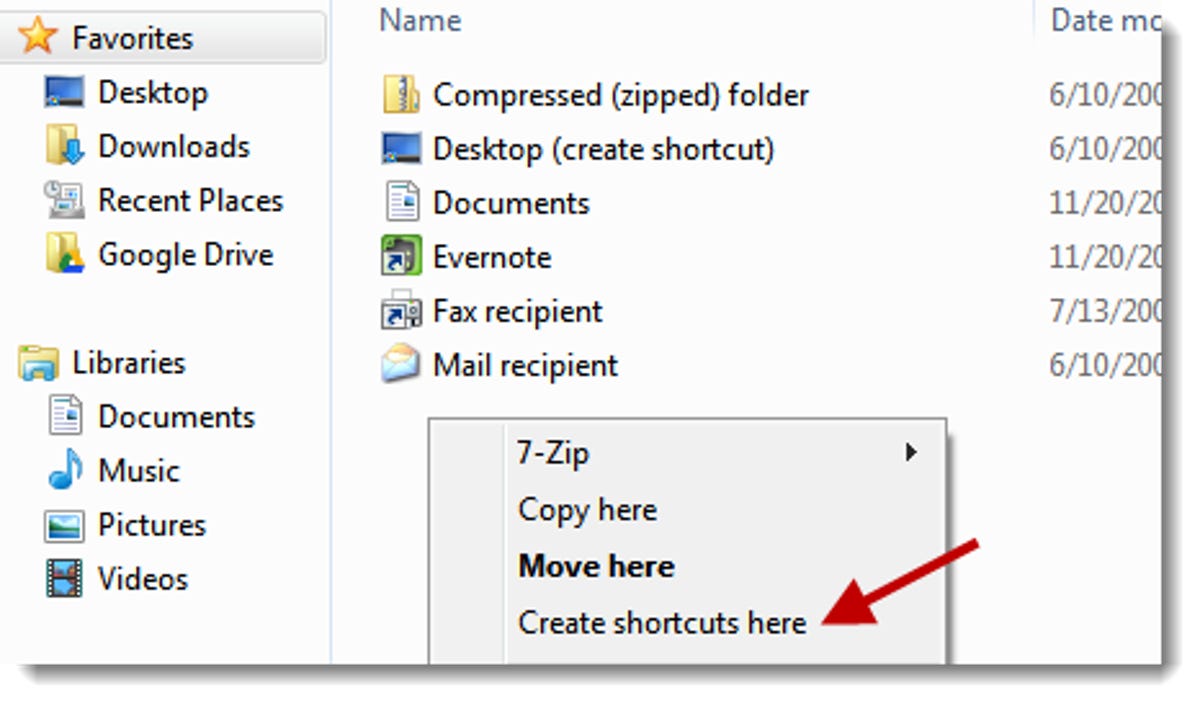 Create Google Drive shortcut in the SendTo folder
