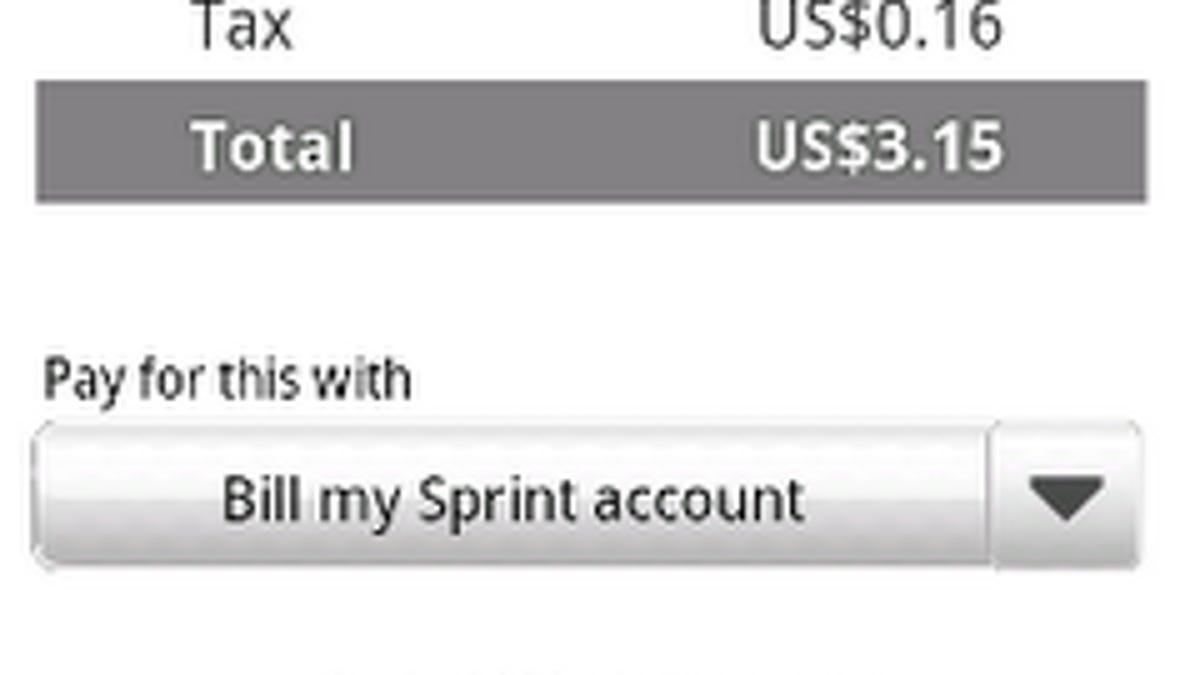 Android owners on Sprint can now pay for apps via their monthly bills.