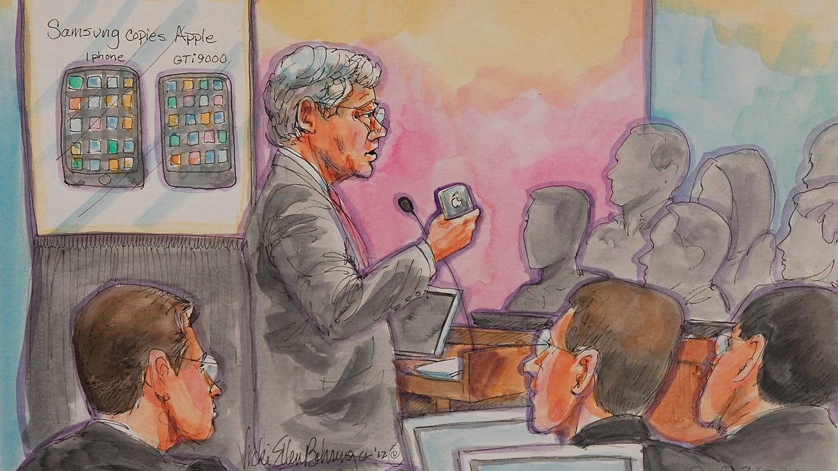 Apple attorney Harold McElhinny in court on a previous day.