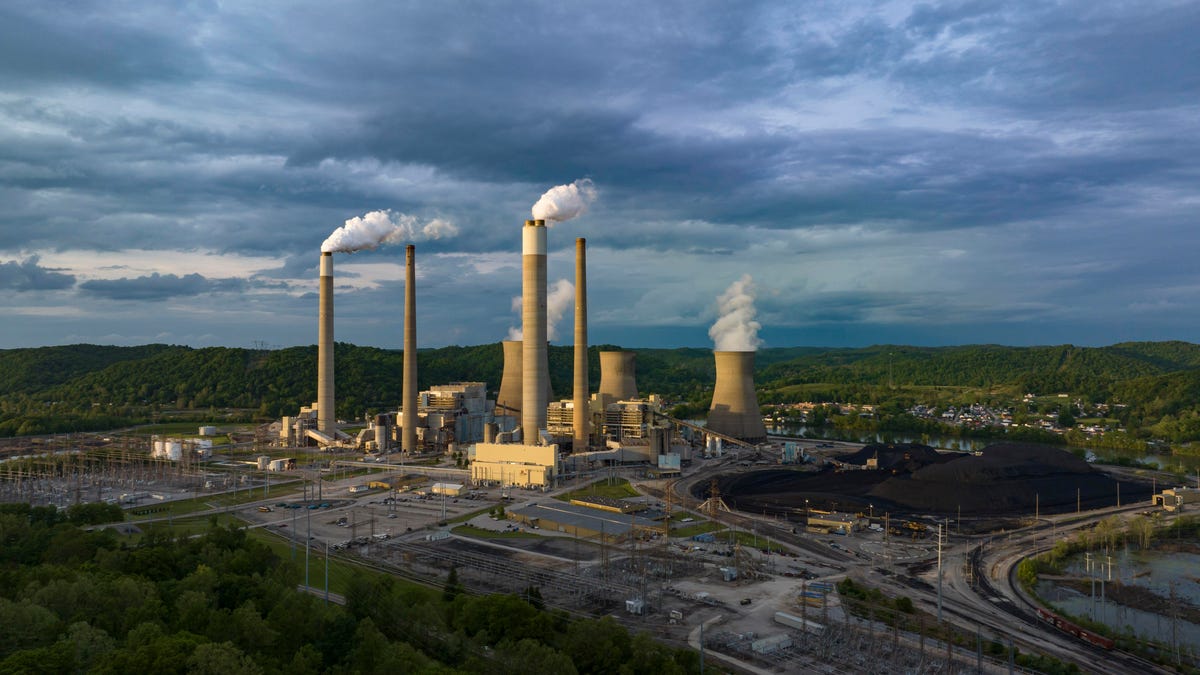 Smokestacks of a coal power plant