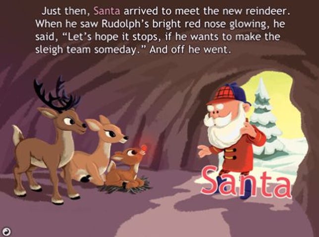 "Rudolph the Red-Nosed Reindeer" comes to iOS devices as a beautifully illustrated interactive e-book.