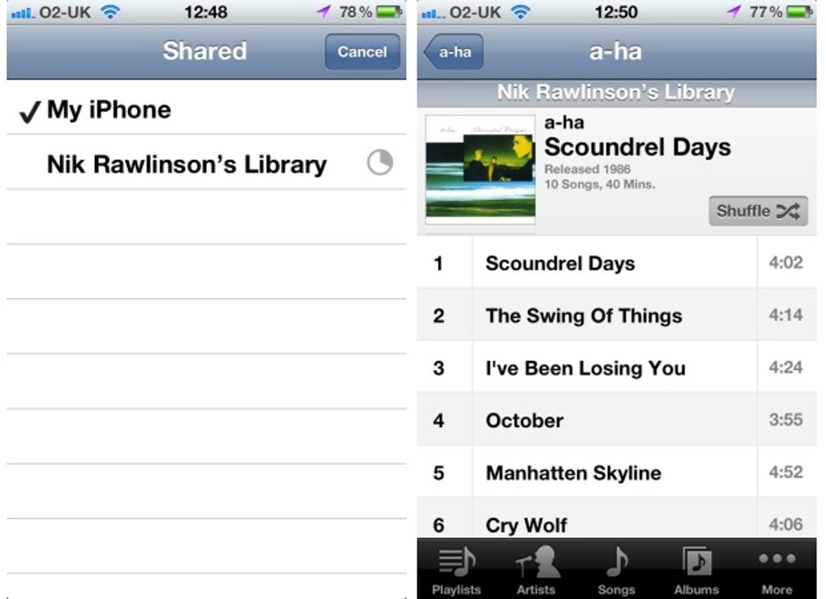 iOS 5 home sharing library