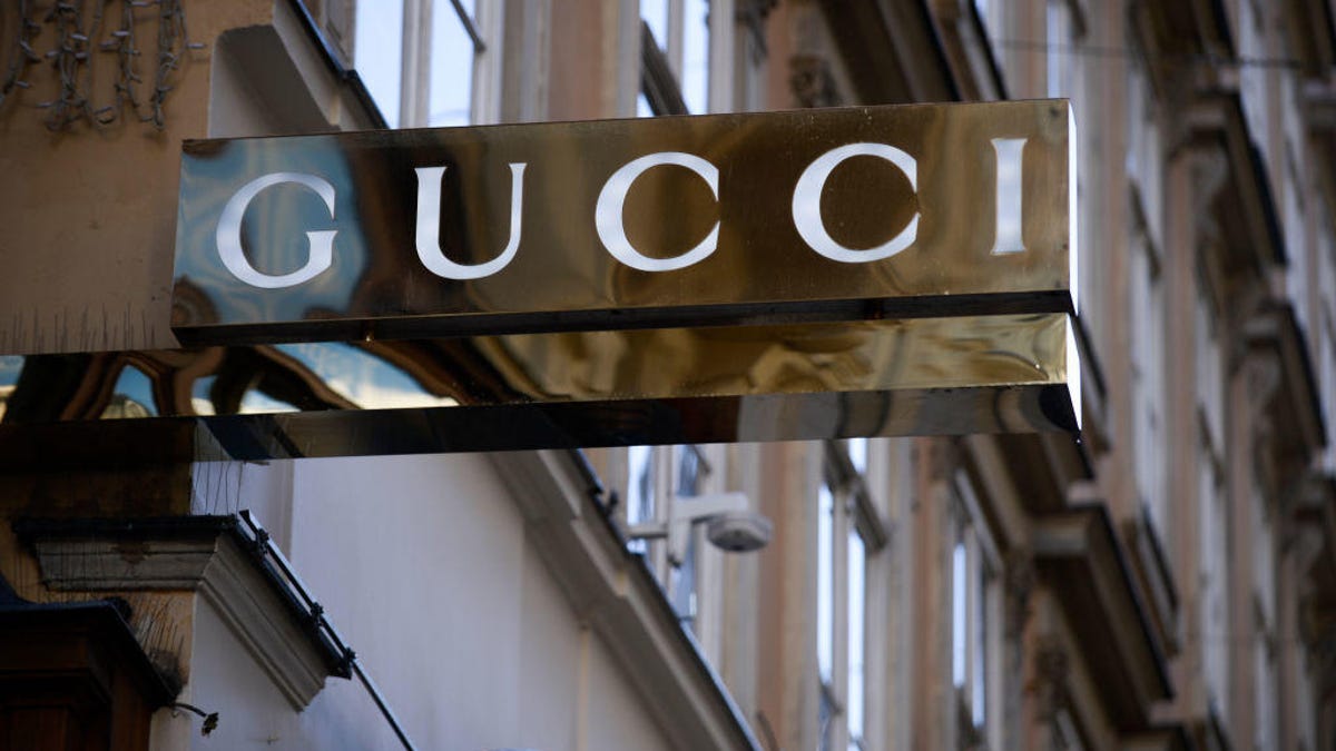 A Gucci logo is seen in Vienna