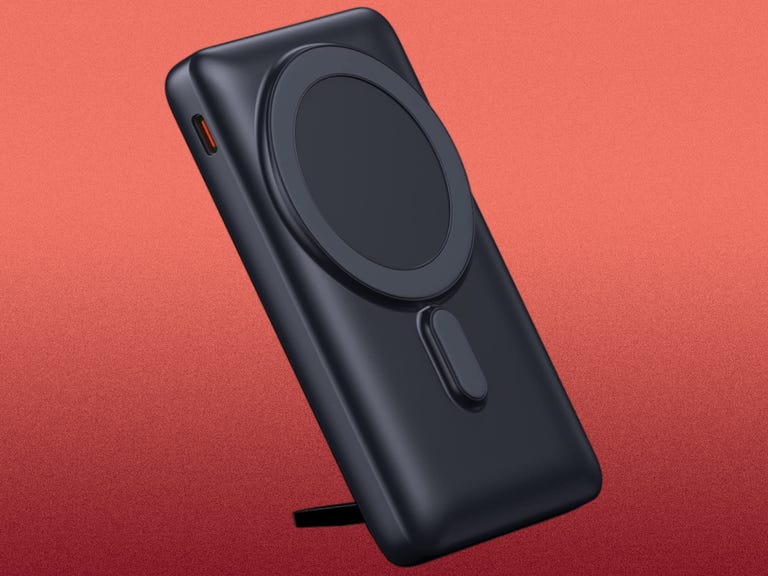 The Baseus Magnetic Wireless Power Bank has an integrated kickstand