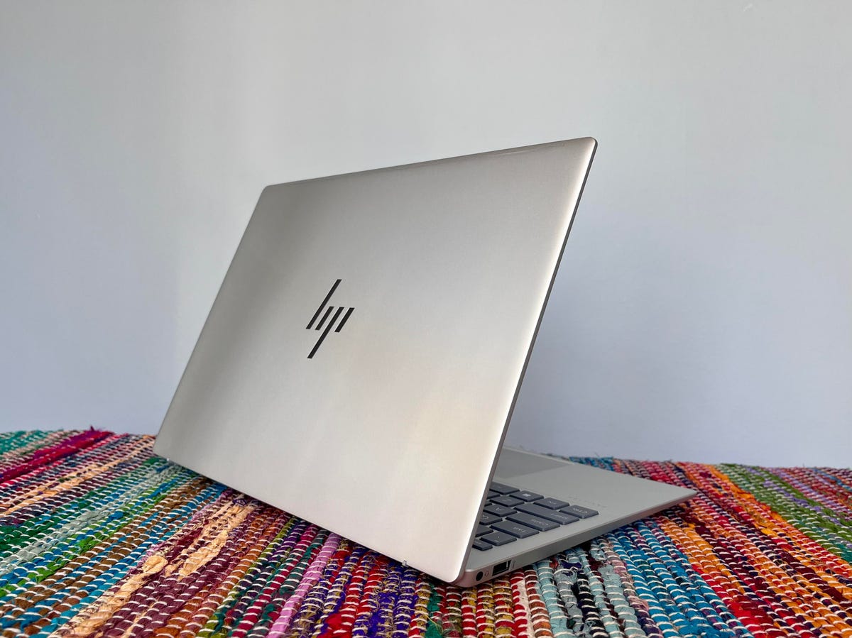 HP Pavilion Plus 14 laptop in the silver color