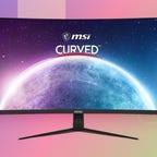 msi-32-inch-g321cu-monitor against colorful gradient background