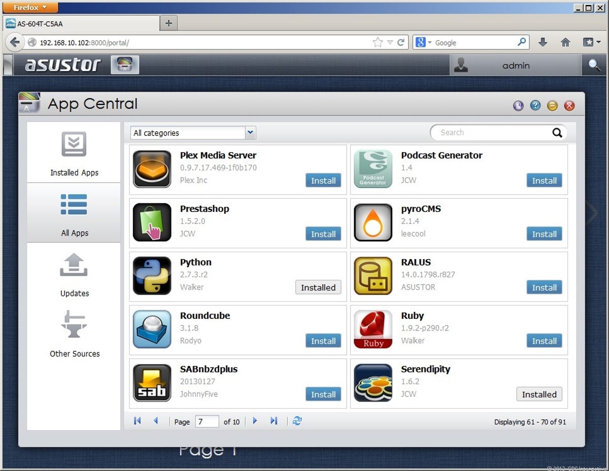 The App Central works similarly to Apple's App Store and comes with hundreds of free apps that add more functions and features to the NAS server.