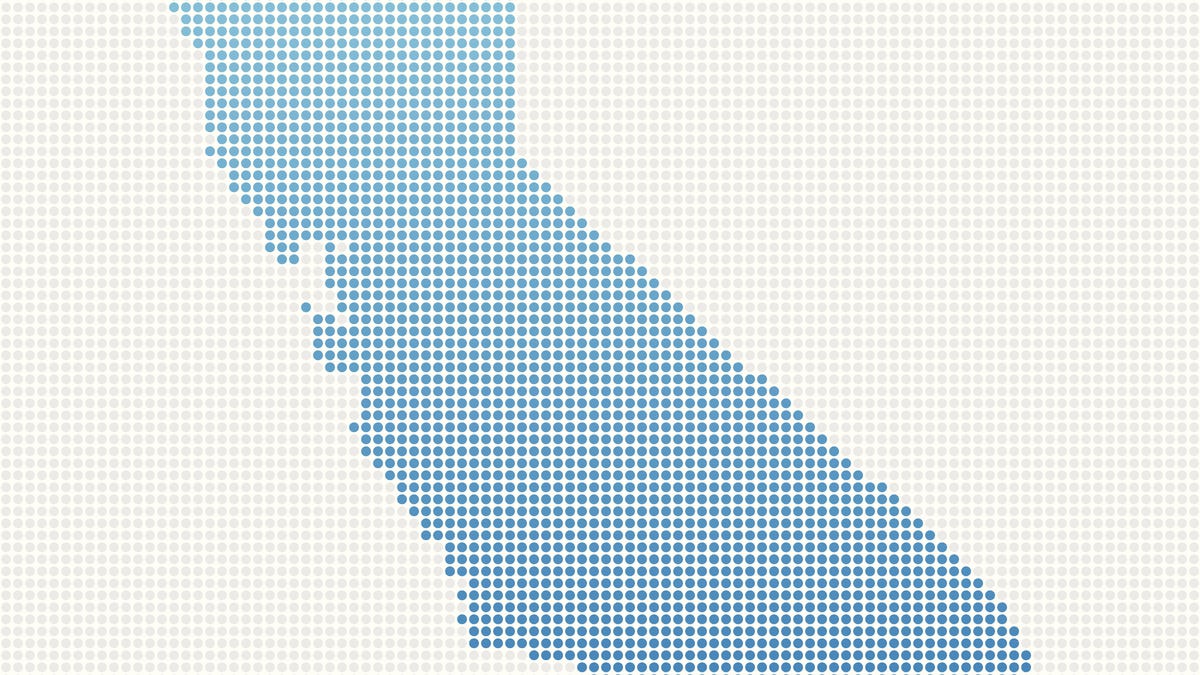 California Map Blue Dot Pattern