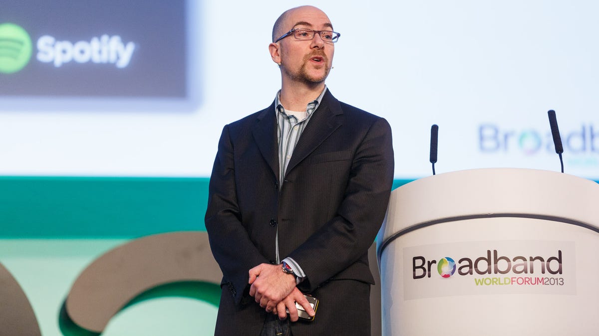 Michael Abbatistsa, Spotify&apos;s global head of telco partnerships, speaks at Broadband World Forum 2013.